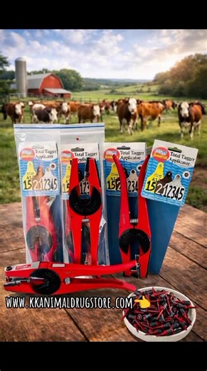 คีมติดเบอร์หูวัว Allflex Total Tagger Applicator อุปกรณ์สำหรับติดเบอร์หูวัว ใช้งานง่าย แข็งแรง ทนทาน เหมาะสำหรับฟาร์มวัวทุกขนาด ✅ โครงสร้างแข็งแรง ใช้งานได้นาน ✅ จับถนัดมือ ติดเบอร์ได้รวดเร็ว ✅ ใช้กับเบอร์หูวัวมาตรฐาน Allflex ✅ เหมาะสำหรับฟาร์มโคเนื้อ โคนม วิธีใช้งาน ใส่เข็มและแผ่นเบอร์หูลงในคีม จัดตำแหน่งบริเวณหูวัวให้พอดี บีบคีมเพื่อติดเบอร์หู ปล่อยคีมออก ก็ใช้งานเสร็จทันที 📞 โทร : 098-982-5993 ติดต่อพวกเราได้ที่นี่เลยคะ👇 www.kkanimaldrugstore.com วัวไม่สบาย ก็แวะมา วัวทำยา ก็มาแวะ ยาสัตว์ ว