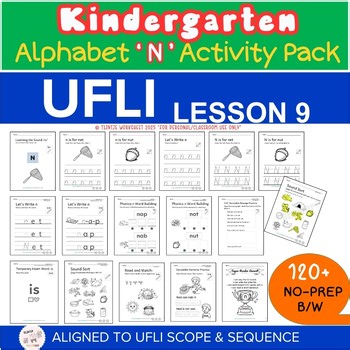 Phonics Letter N Worksheets UFLI Lesson 9 CVC Cumulative PDF Pack