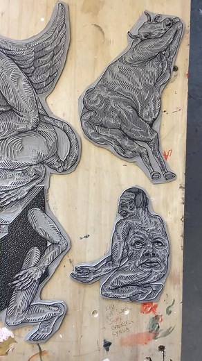15K views · 248 reactions | When the linocuts are as interesting as the prints themselves… By @troylove | Hi-Fructose Magazine | Facebook