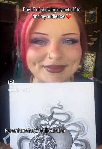 A piece I drew a few years ago and I’ve not put it up on my mlEtsy ✨ Persephone will always be an inspiration for my art ❤️✨ #persephone #pomegranateart #witchy #goddess #witchtok