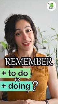 Remember To Do or Remember Doing? | #english #learnenglish #englishgrammar
