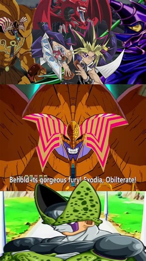 Epic battle between the crazy cheater Yami Yugi and Cell. #yugioh #dbz