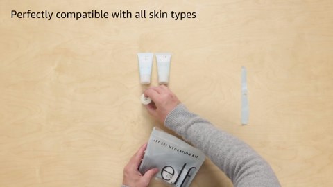 e.l.f. SKIN Holy Hydration! Jet Set Hydration Kit, Travel Friendly Hydrating Skincare Set, Face Cleanser, Balm, Moisturizer, Eye Cream & Night Cream, Vegan & Cruelty-Free
