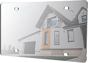 6 Pack Sublimation License Plate Blank for Custom Design 12" x 6" Laser Cut Mirrored Acrylic with 4 Holes for DIY Designs and Customizing Vehicles by Marketing Holders