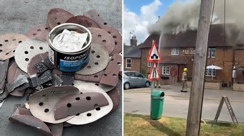 Canal Pub Fire Interrupts Roof Prep