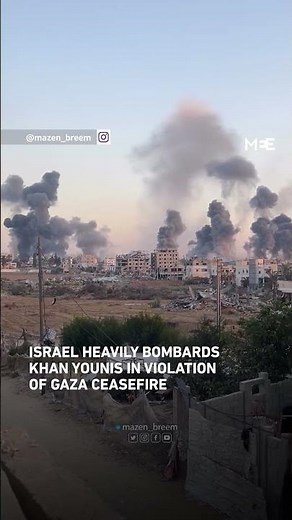 sraeli jets heavily bomb Khan Younis in violation of Gaza ceasefire