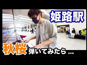 【ストピ】姫路駅で山口百恵さんの「秋桜」弾いてみた！【ストリートピアノ】