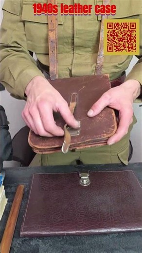WWII Soviet Officer Map Case – 1940s Leather Field Archive