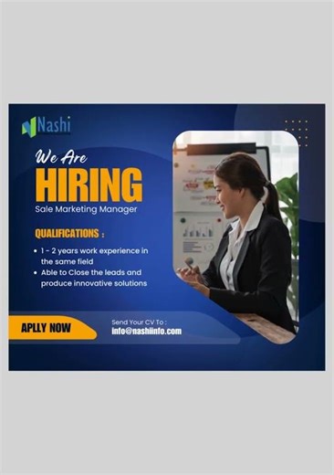 We’re Hiring a Sales Marketing Manager | Full-Time Job Opportunity at Nashi Informatics