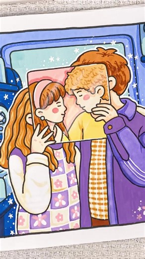 If you could freeze one memory in a photo forever, which one would it be? 📸A perfect blend of dreamy purples and warm memories. 🌌📸 Holding onto a moment frozen in time while the world keeps moving. Every picture tells a story of a love that never fades Book: Soft Romance Don’t forget to follow us to watch more tutorial videos! #soulfulnook #soulfulnookcoloring #coloringbook #coloringbookforadults #coloringtips #softromance #love