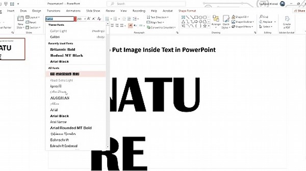 How to Put Image in Text in PowerPoint