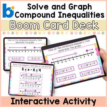 Graph and Solve Compound Inequalities | Boom Cards™
