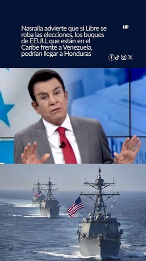 713K views · 18K reactions | Terrible advertencia de Nasralla ⛴️ Salvador Nasralla, candidato presidencial del Partido Liberal, asegura que si Libre se roba las elecciones, los buques de guerra de Estados Unidos que están en el Caribe frente a Venezuela, podrían llegar a Honduras. #SalvadorNasralla #BuquesDeGuerra #EstadosUnidos #PartidoLibre #Elecciones2025 #Honduras | Honduras Play | Facebook