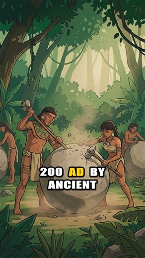 How were giant stone balls made in ancient Costa Rica?