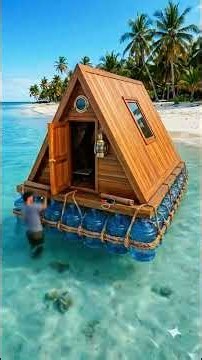 🌊 Floating Bottle House | An A-Frame Dream Home Built on Recycled Water Bottles 🏠✨