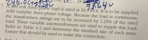 A 480-volt three-phase load is rated at 34.9 kVA. The load is t... | Filo