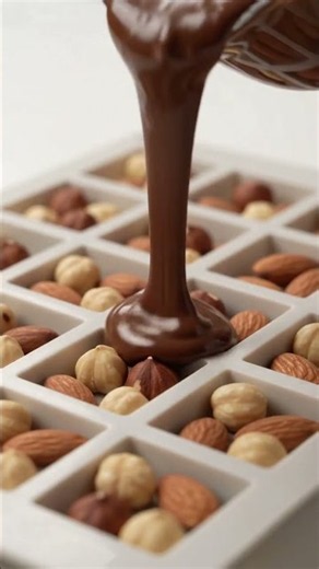 Hazelnut & Almond Chocolate Bars ASMR 🍫 ألواح الشوكولاتة بالمكسرات#dessert #recipe #chocolate