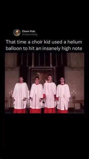 @clownvids on Instagram: "In this viral clip, which is actually the famous King’s College Choir, Cambridge April Fool’s Day prank from 2014, the viewer is initially treated to a beautiful, solemn rendition of Gregorio Allegri’s Miserere mei, Deus. The four singers, who are actually choral scholars from the renowned King’s College, maintain the choir’s tradition of high musical quality in the stunning Gothic chapel. The rich acoustics and the singers’ serious expressions create a perfectly authen