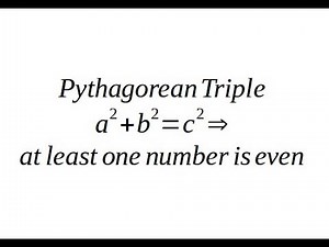Introduction to Proofs 1.1 Pythagorean Triples. Showing that at least one number is even.