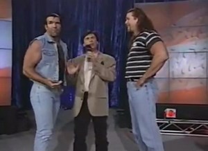 On June 16, 1996 the 6th Great American Bash pay-per-view produced by WCW, and 10th Great American Bash event overall, took place at the Baltimore Arena in Baltimore, Maryland. The main event was for the WCW World Heavyweight Championship and saw the champion The Giant retain his title against Lex Luger. Before the main event, Eric Bischoff interviewed “The Outsiders” (Kevin Nash & Scott Hall). During the interview, Nash and Hall attacked Bischoff and Nash powerbombed him through a table. | Dave