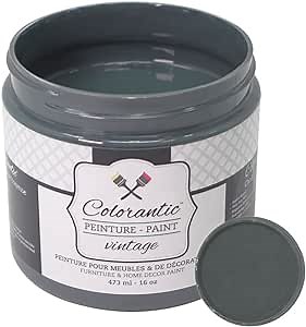 Colorantic | ACAI BERRY Black Chalk Based Paint for Furniture Painting DIY, Cabinets, Glass - Multi-Surface Craft Paint- Non-Toxic | CHARCOAL GREY Decorative Painting for Wax Finish Wood Waverly (8 oz