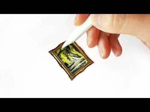 Miniature Landscape Painting in Procreate with Oil Brushes / Willow Tree