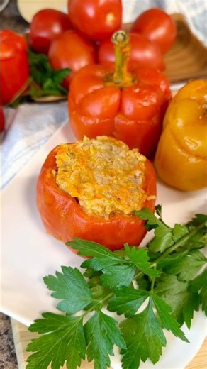 Stuffed peppers 🫑 #stuffedpeppers #asmr #recipe #food
