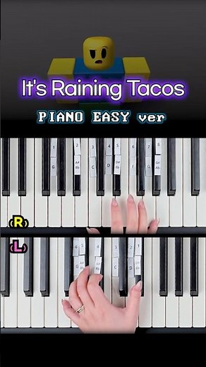 [Roblox] It's Raining Tacos 🌮 Easy Two-Hand Piano Tutorial 🎹