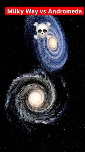 Milky Way vs Andromeda: The Epic Collision of Two Giant Galaxies!☠️☠️ #milkyway #andromedagalaxy
