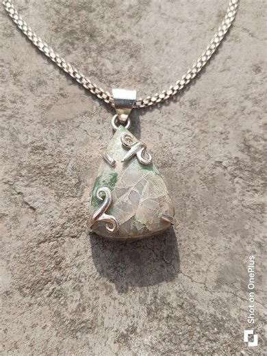 Handmade Variscite Pendant in Sterling Silver | Antique Gemstone Jewelry - Etsy Canada