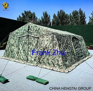 [Hot Item] Camouflage Waterproof Canvas PVC Oxford Quick Assembly Portable Expedition Base Shelter Tent