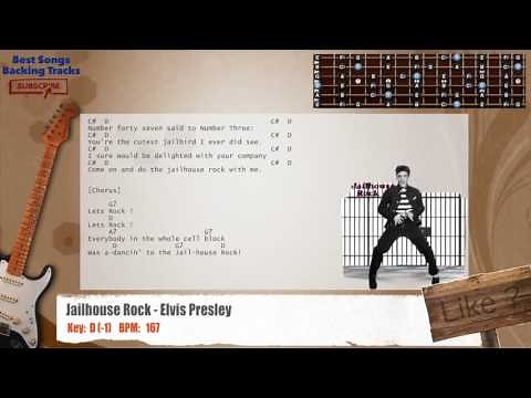 🎸 Jailhouse Rock - Elvis Presley Guitar Backing Track with chords and lyrics