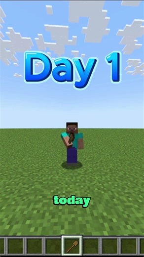 Minecraft Day 1 Digging Hole with a spoon #minecraft