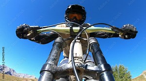 DH biker faces camera - Crans-Montana - Gopro 7 shot at 4K60 - ultra smooth stabilization