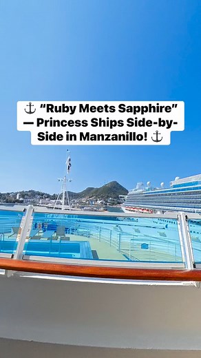 ⚓ “Ruby Meets Sapphire” — Princess Ships Side-by-Side in Manzanillo! ⚓ What a sight! Ruby Princess was already docked when Sapphire Princess pulled in beside her this morning — Day 4, November 19, 2025 here in beautiful Manzanillo, Mexico. After 88 cruises across six cruise lines, moments like this never get old. 😄 Hi friends sailing on Ruby Princess! Hope we can cross paths before your all-aboard time — always fun meeting fellow Princess travelers! Fun Fact: Manzanillo is known as the Sailfish