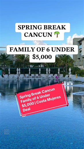 Spring Break in Cancun for a family of 6 for under $5,000?! 🌴☀️ Yes — and this one has a great beach, which is HARD to find at this price point for Spring Break. ✨ Catalonia Grand Costa Mujeres 🏖️ One of our favorite beaches in Cancun 👨‍👩‍👧‍👦 Family-friendly, all-inclusive ⏰ Very limited rooms left 💳 Just $200 down to lock it in If you’ve been waiting for the right Spring Break deal — this is it. 💬 Comment INFO or tap the link in bio to check availability. @TwoMomsAndACompass