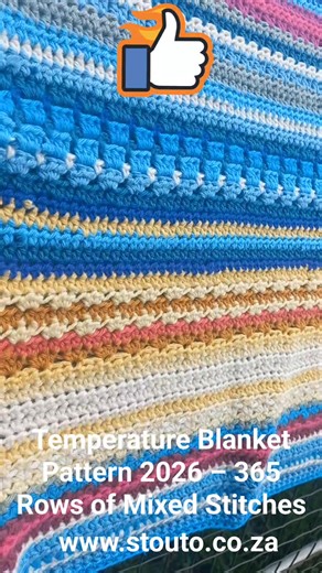 Temperature Blanket Pattern 2026 – 365 Rows of Mixed Stitches.. First 50 rows free on my website | Stouto's Stuff - Crochet Patterns