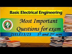 Important Questions for Exam | Basic Electrical Engineering 21ELE13/23 | VTU