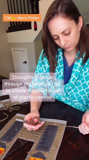 Crafting Hogwarts from Plastic Canvas - DIY Creative Process