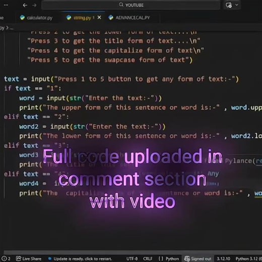 Python Beginners Must Know These String Functions #python #coding #shorts#python#pythonprogramming