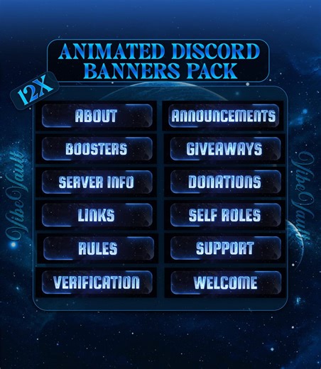 Animated Blue Discord Banners Pack | Aesthetic Blue Theme Banner Bundle | Cool Animated Discord Server Decorations - Etsy