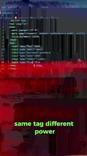 One HTML Tag… Many Types 😳 #coding #programming #html #codingtips #viral #shorts #css #tags