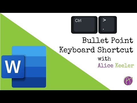 Bullet List Keyboard Shortcut