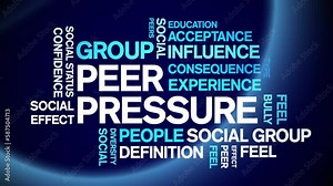 Peer Pressure animated tag word cloud;text design animation kinetic typography seamless loop.