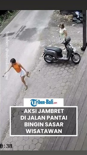 Aksi Jambret di Jalan Pantai Bingin Kuta Selatan Terekam CCTV, Wisatawan Kehilangan HP