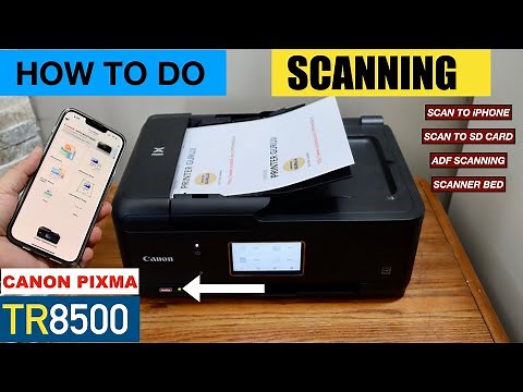 Canon Pixma TR8500 Scanning, Scan With ADF, Scanner Bed, Scan To SD Card, iPhone.