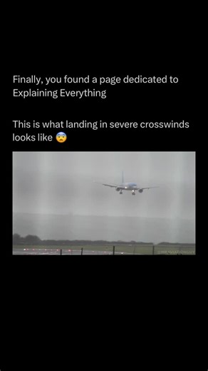 Explaining on Instagram: "Crosswinds while flying occur when the wind blows at an angle across the aircraft’s path instead of directly head-on or from behind ✈️💨 Pilots pay close attention to them during takeoff and landing, since a strong crosswind can push the plane sideways, making it harder to stay aligned with the runway. To counter this, pilots use special techniques like “crabbing” (angling the nose into the wind) or using the rudder and ailerons to keep the aircraft steady and land safe