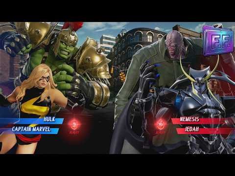 HULK & CAPTAIN MARVEL vs NEMESIS & JEDAH - Marvel VS Capcom: Infinite (2017)