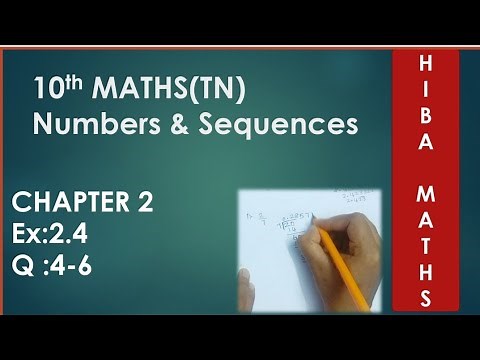 10th Maths Chapter 2 Exercise 2.4 question 4-6 tn samacheer numbers and sequence A.P Hiba maths