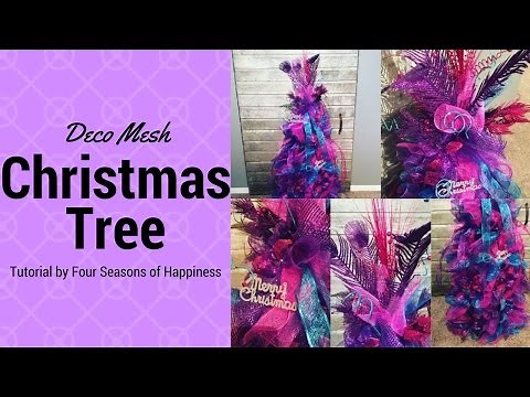 tomato cage deco mesh Christmas tree part 1